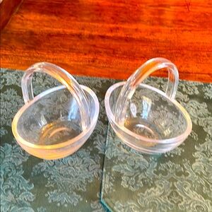 2 precious glass baskets perfect for goodies or posies
